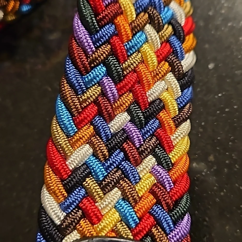 ANDERSON'S Paracord Woven Belt ~ Classic Rainbow 42 NWT